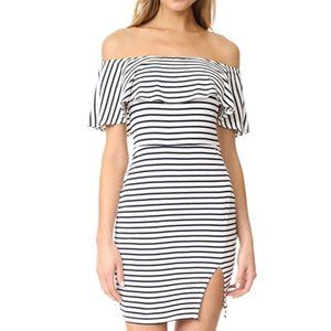 Lovers + Friends Rising Sun Stripe Mini Dress Black White Small